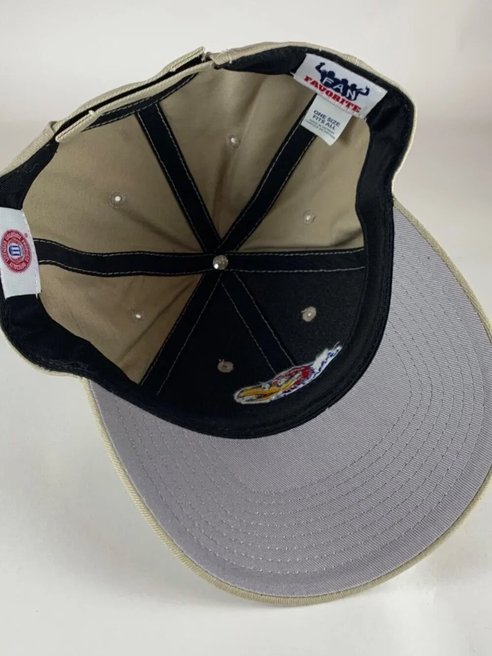 Kansas Jayhawks NCAA Beige Fan Favorite Strapback Adjustable Hat